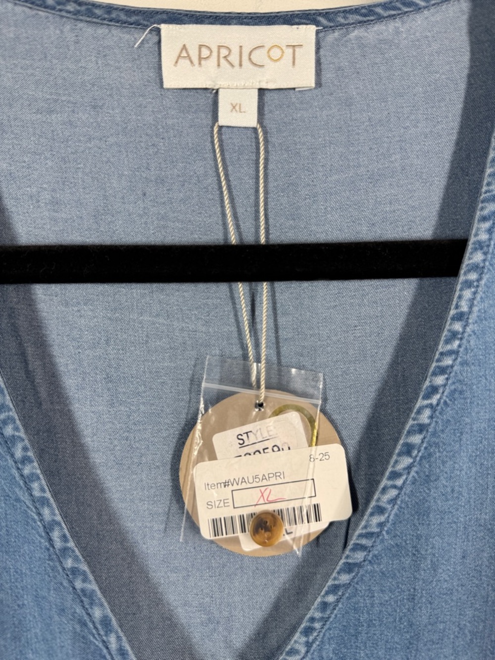 Apricot Lyocell Tiered Dress Blue XL Boho Cottagecore Casual Summer Resortwear - Picture 3 of 11